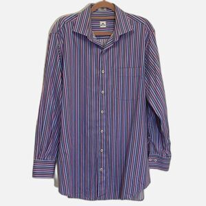 DNT Peter Millar - Multicolor Striped Button Down Shirt - size MEDIUM  **STAIN